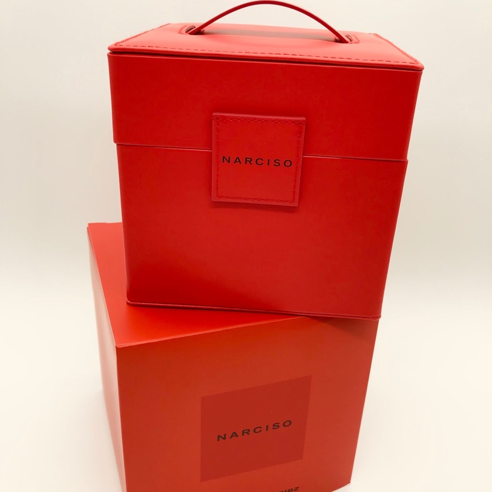 Narciso Rodriguez Red Makeup Jewelry Box with Mirror NWT